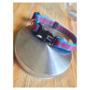 Red and Blue Stripped Adjustable Small Pet Collar